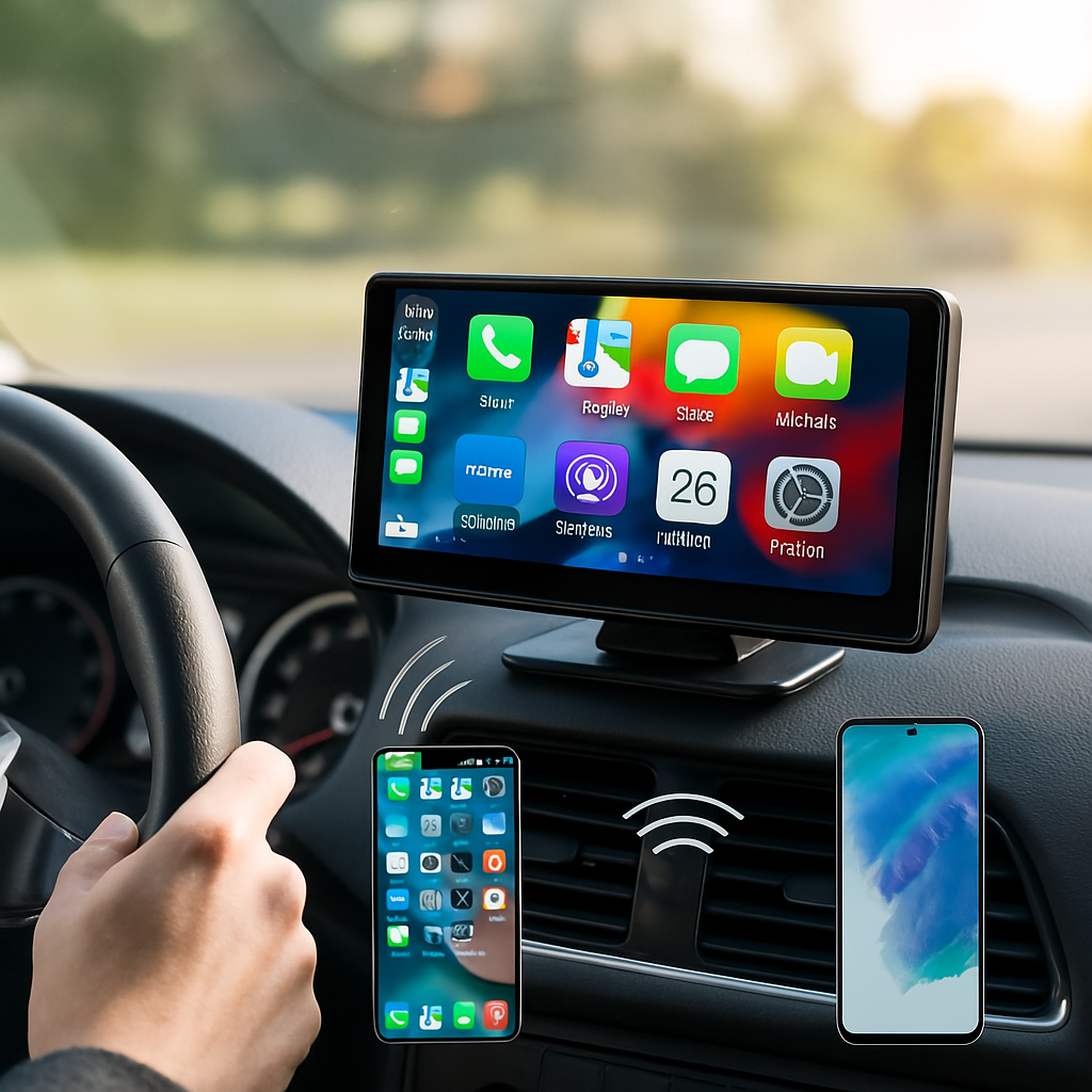 Trådlös bilskärm med pekskärm för navigering Carvallo