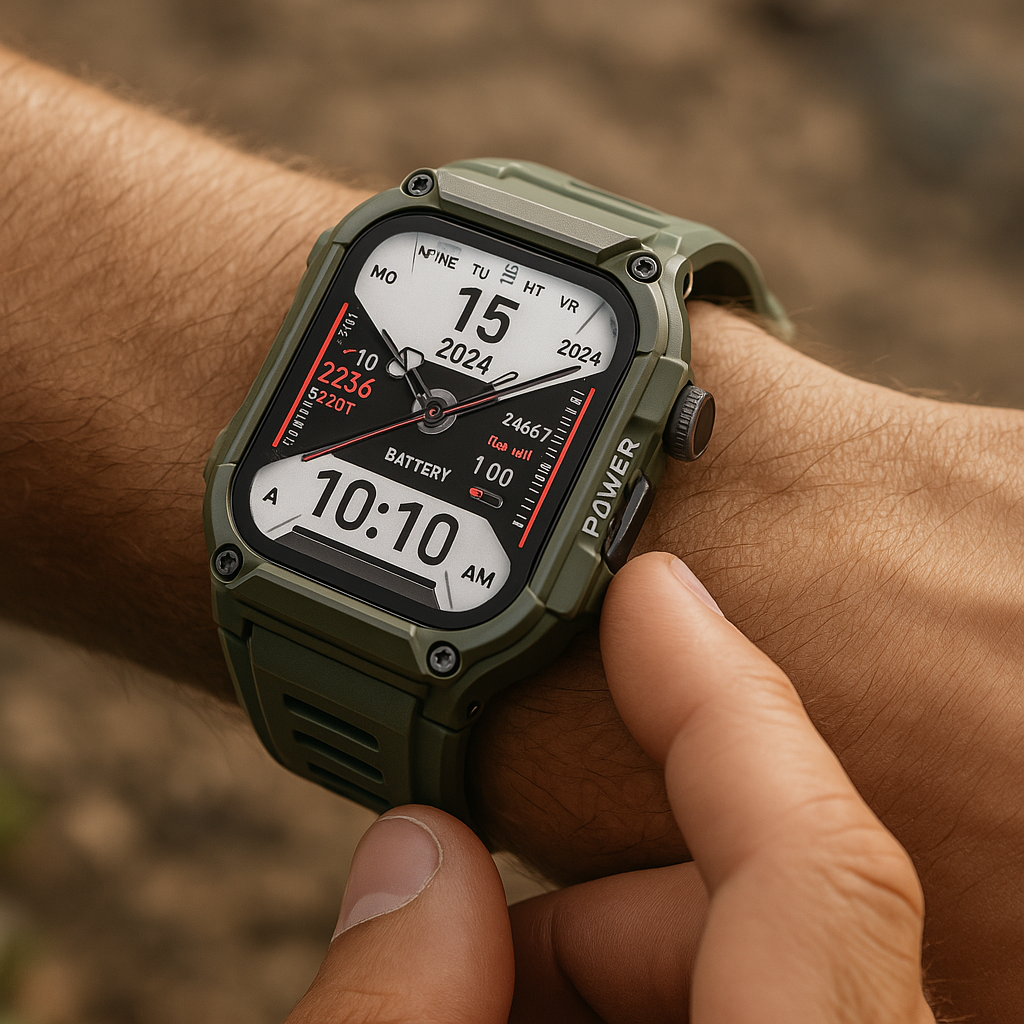 Smartwatch Robust Utomhus Träningsspårare Svart Carvallo