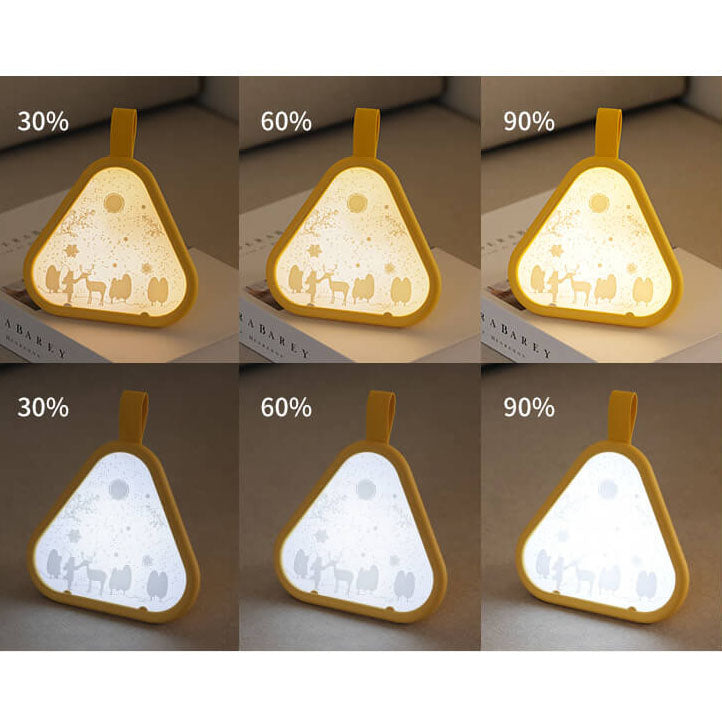 Geometric Glow LED Nattljus – Triangulär 7-färgs omgivande lampa MILA Sverige