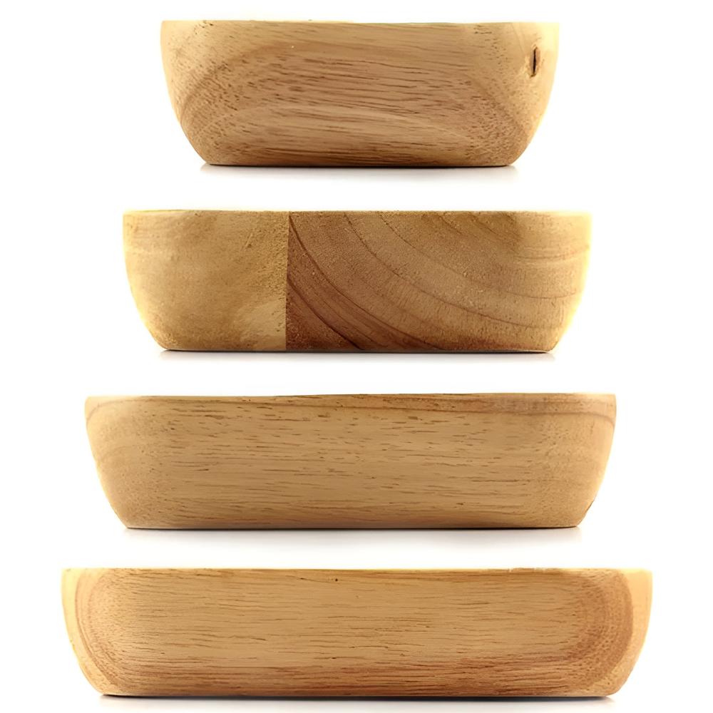 Naturligt Trä Fyrkantig Skål Carvallo