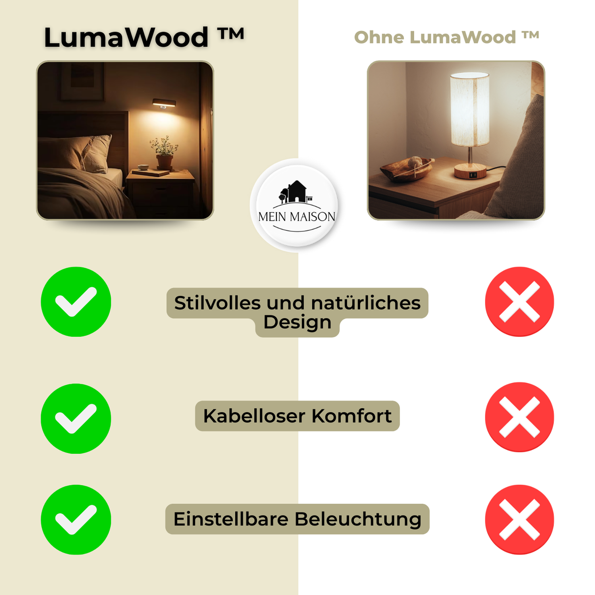 LumaWood™ – 360° ljuskomfort utan kablar Carvallo