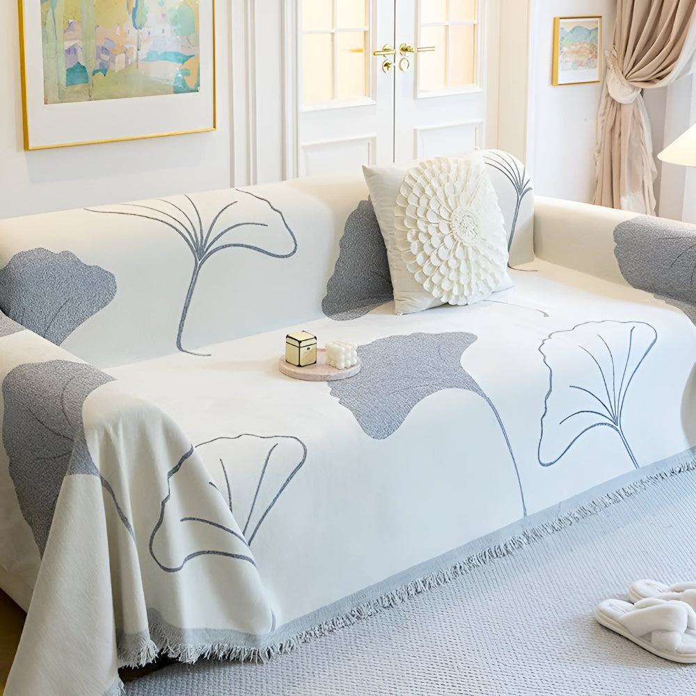 Pastoralstil Ginkgo Leaf Sofakuddöverdrag Carvallo