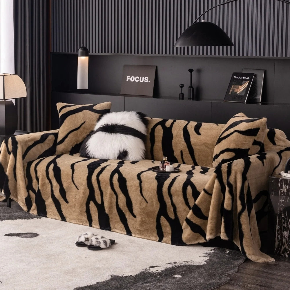 Wild Stripes Zebra Fleece Sofföverdrag Carvallo