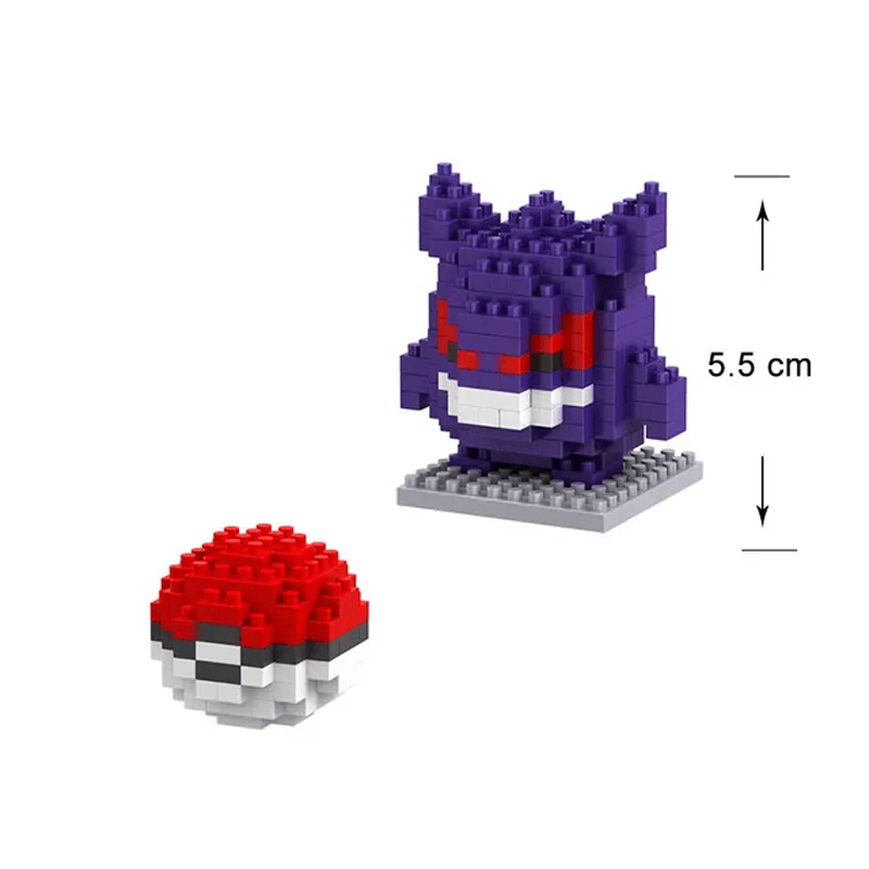 Poke Karaktärs Nanoblocks Anime Byggklossar-Byggsats-BB-Gengar/PokeBall-Hemnix