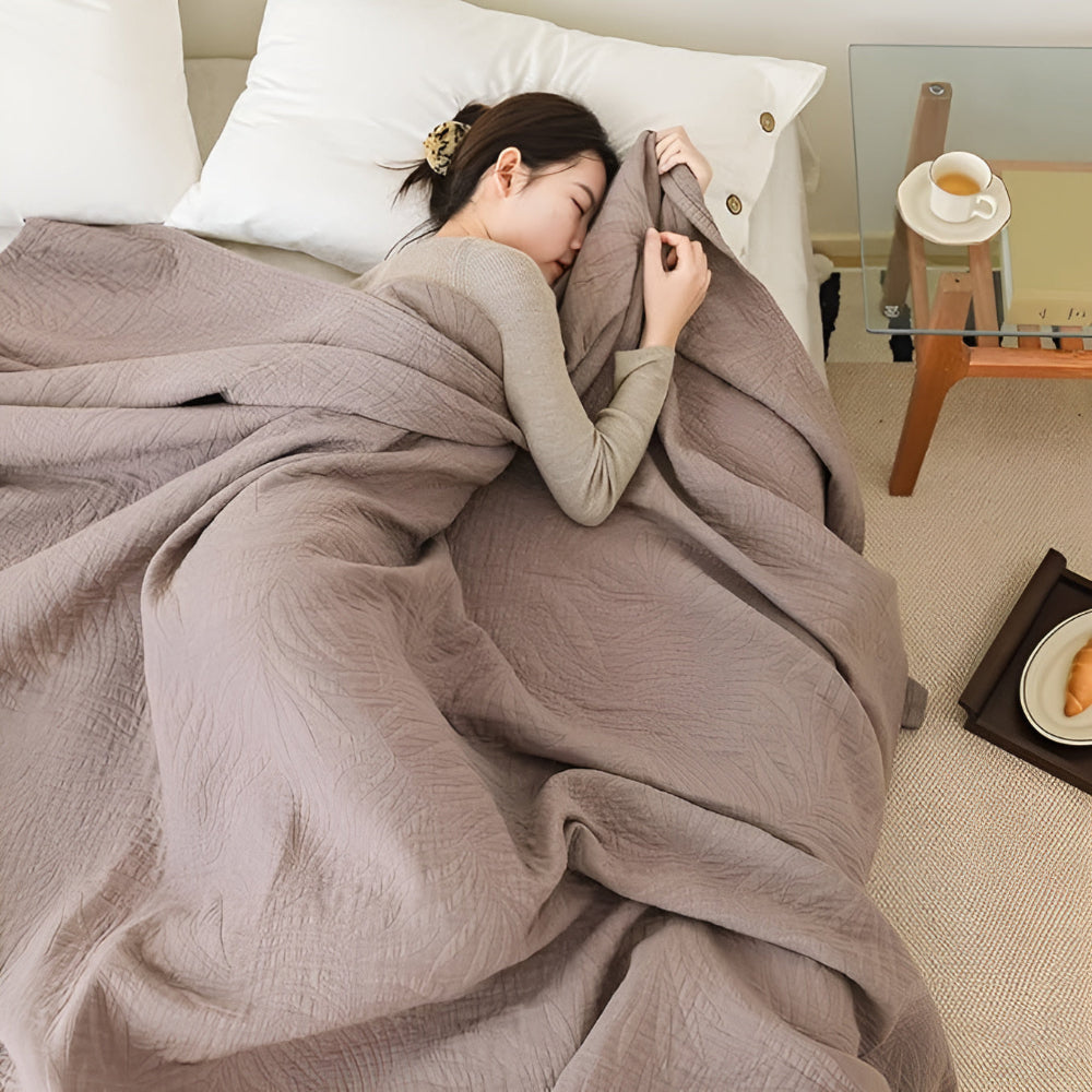 Mjuka Blad Bomullspläd Carvallo