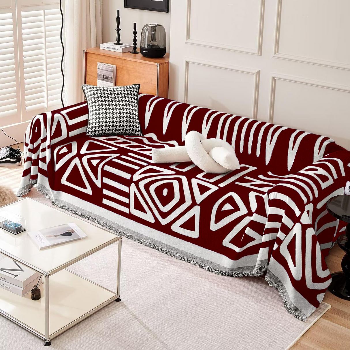 Geometrisk bohemisk stil sofföverdrag - Modern, stilfull och hållbart soffa skydd Carvallo
