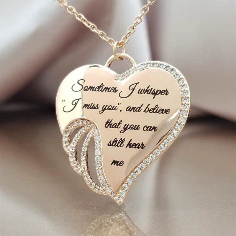 Ängel vinge hjärta halsband-Jewelry for women-Hemnix-Hemnix
