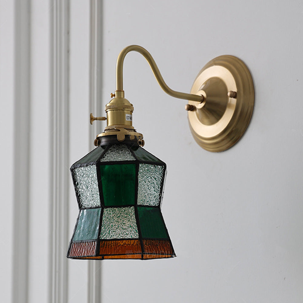 Vägglampa med vintage glas skugga armatur Carvallo