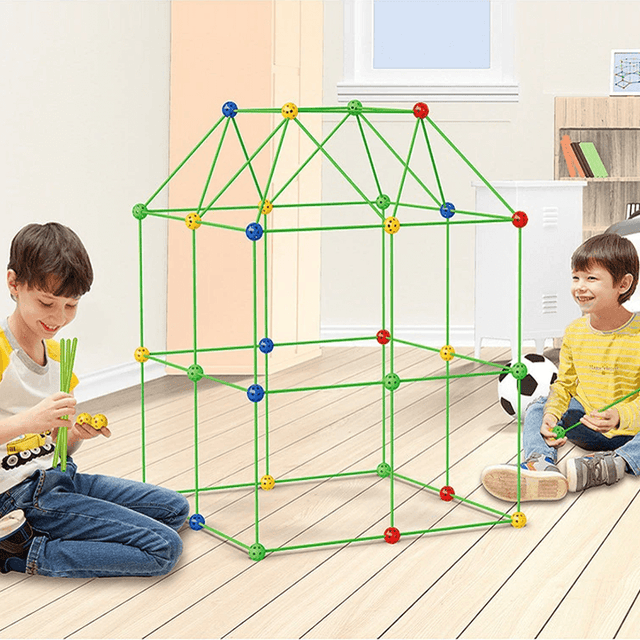 3D Lekhus | Byggsats med Pinnar DIY Gör Det Själv Lärande för Barn-Barn-BB-Hemnix