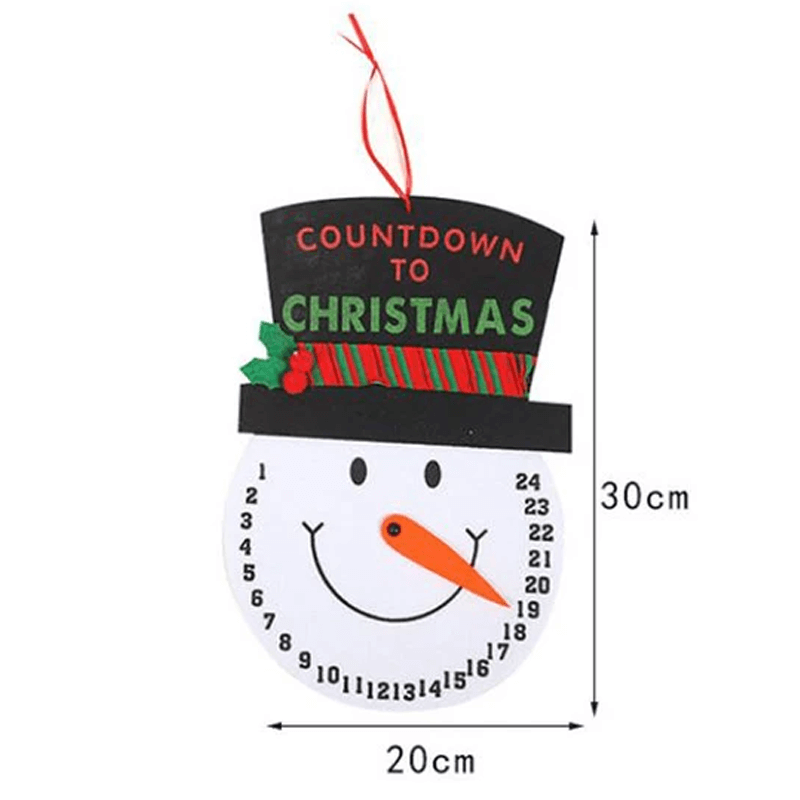 Jultome Snögubbe Advent Hängande Kalender Med 24-Fack-Jul-BB-Hemnix