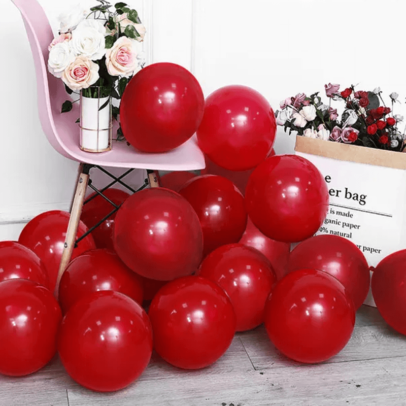 God Jul Ballonger i Flera Färger - Latexballonger Festballonger-Jul-BB-Pärlröd-10 st-Hemnix