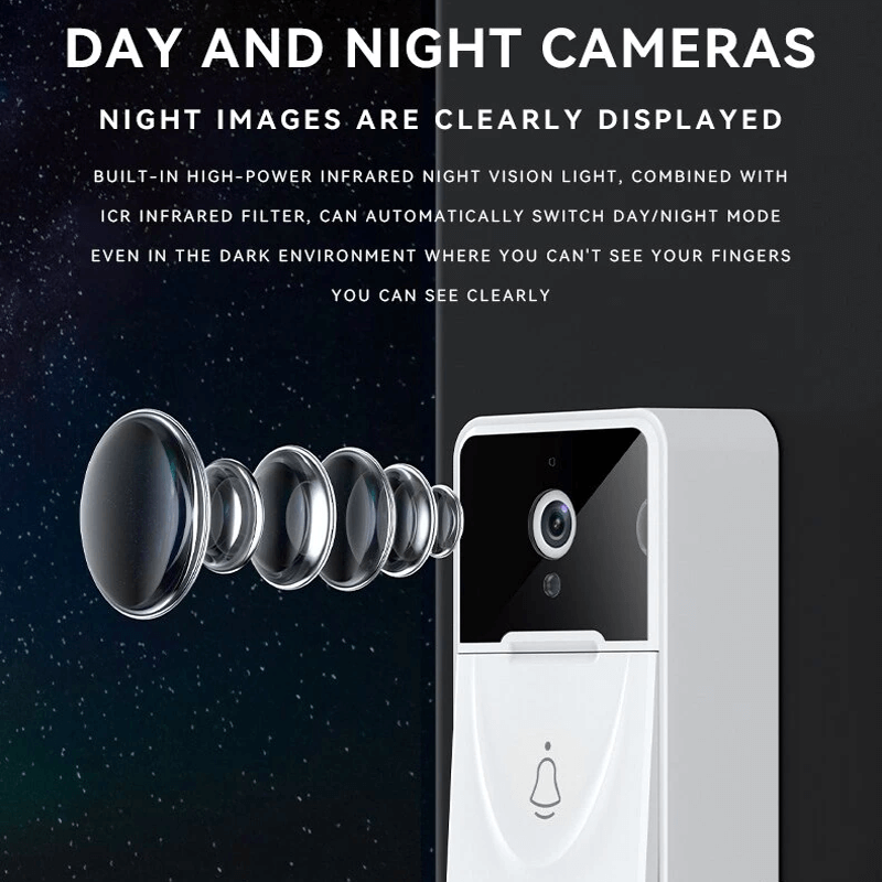 Smart Trådlös Dörrklocka med Kamera – WiFi Video Dörrklocka-Smarta Hem Kamera-BB-Hemnix