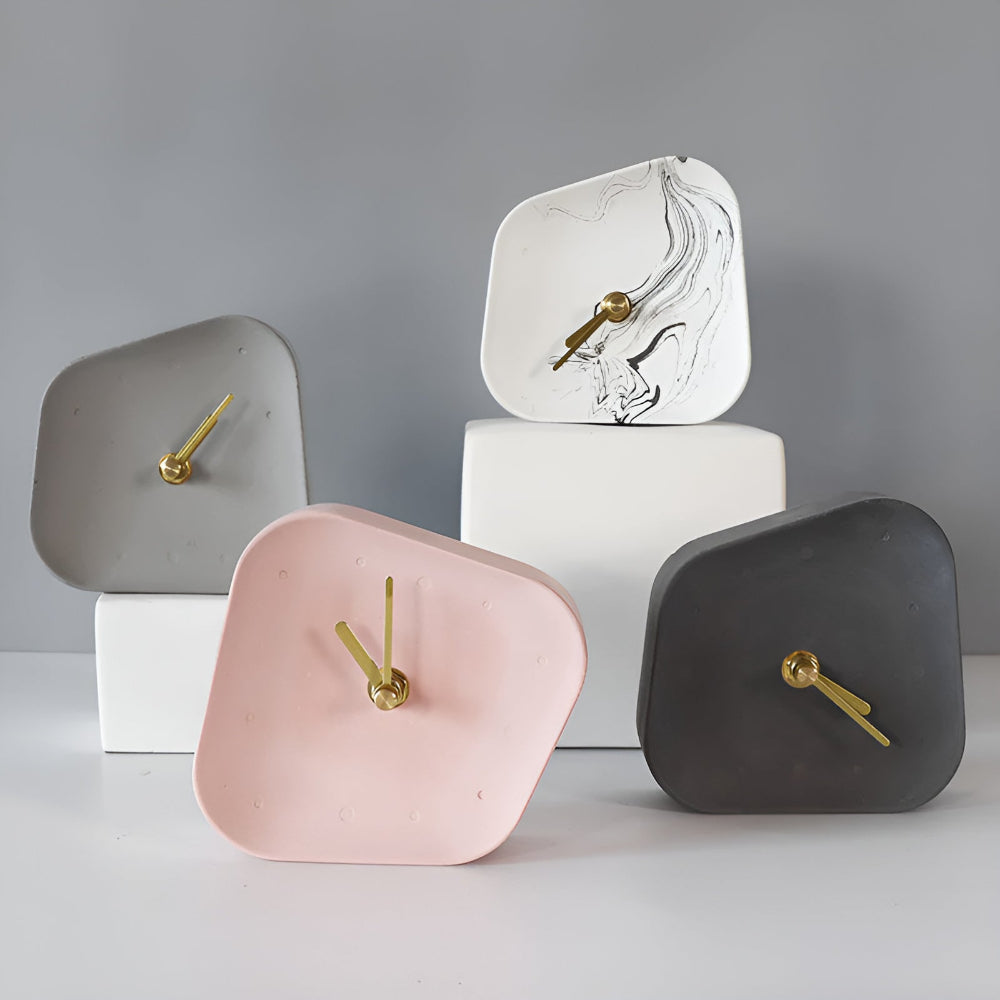 Minimalistisk skrivbordsklocka i betong – modern analog klocka MILA Sverige