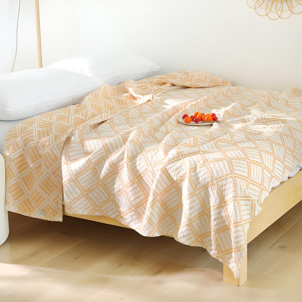 Rutig Mönster Bomulls Filt Carvallo