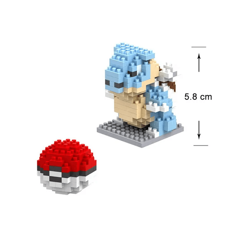 Poke Karaktärs Nanoblocks Anime Byggklossar-Byggsats-BB-Blastoise/PokeBall-Hemnix