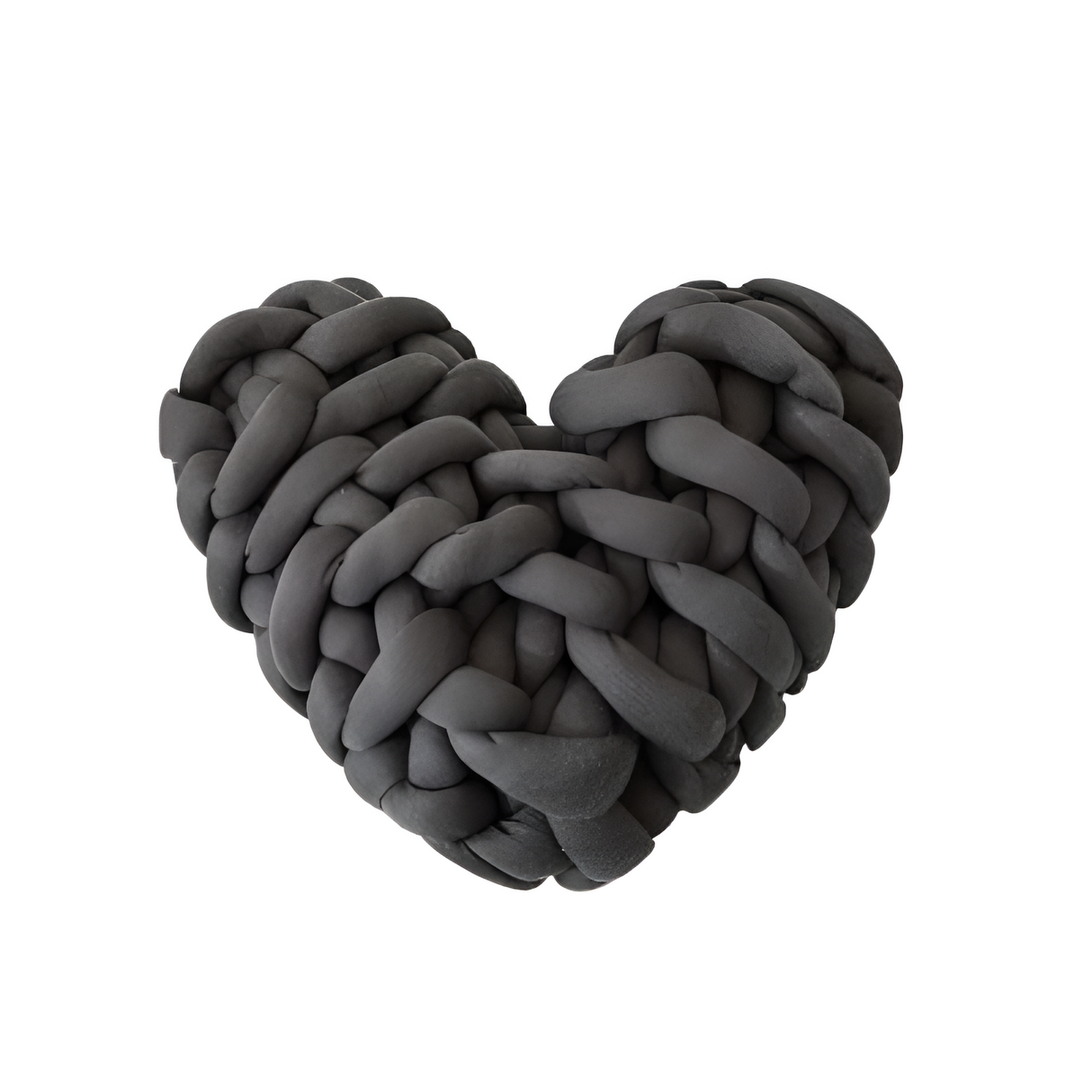 Plush knotted heart-shaped cushions Carvallo