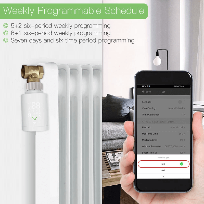 Smart Termostatventil med WiFi – Styrning av Radiator och Element via App-Smarta Hem Termostat-BB-Hemnix