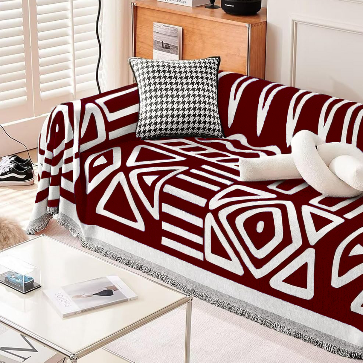 Geometrisk bohemisk stil sofföverdrag - Modern, stilfull och hållbart soffa skydd Carvallo
