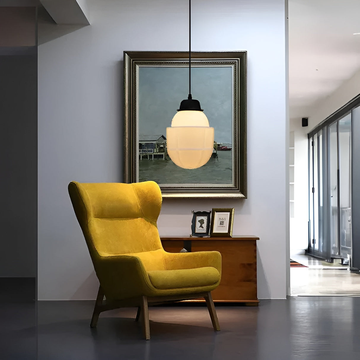 Hängelampa i opalglas – Vintage design med geometrisk glas Carvallo