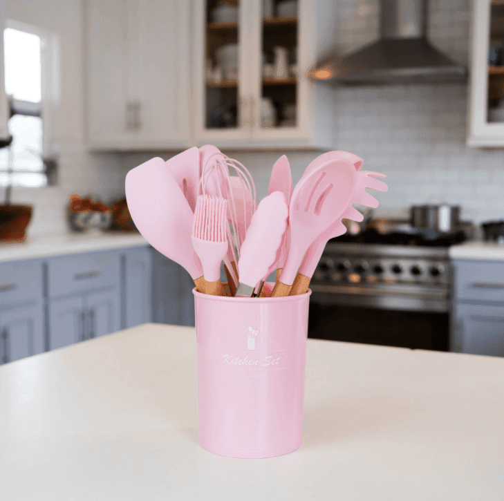 Carvallo – Mångsidig Silikon Kökredskapsset med Trähandtag Carvallo