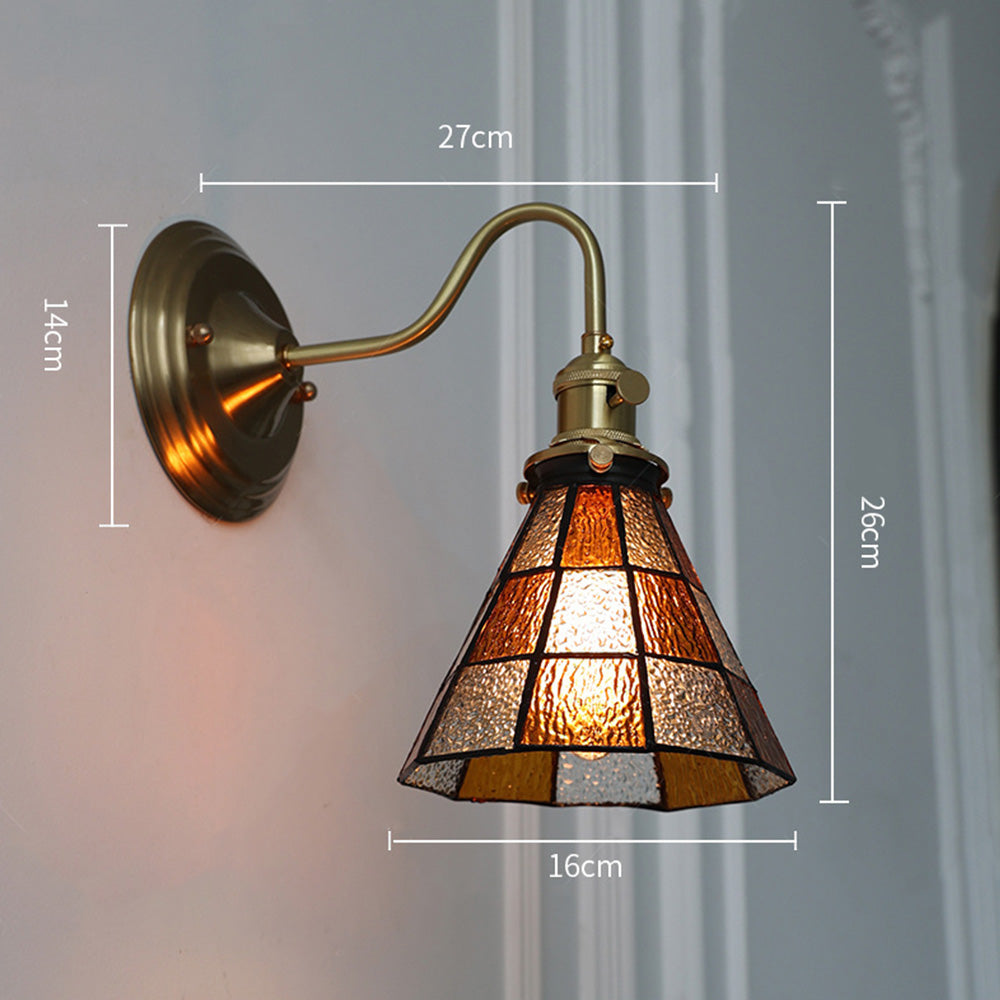 Vägglampa med vintage glas skugga armatur Carvallo