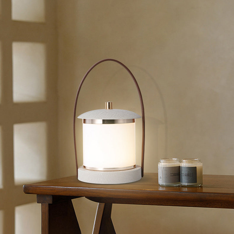 Portable LED Cylinder Lamp – Sleek Leather Look MILA Sverige
