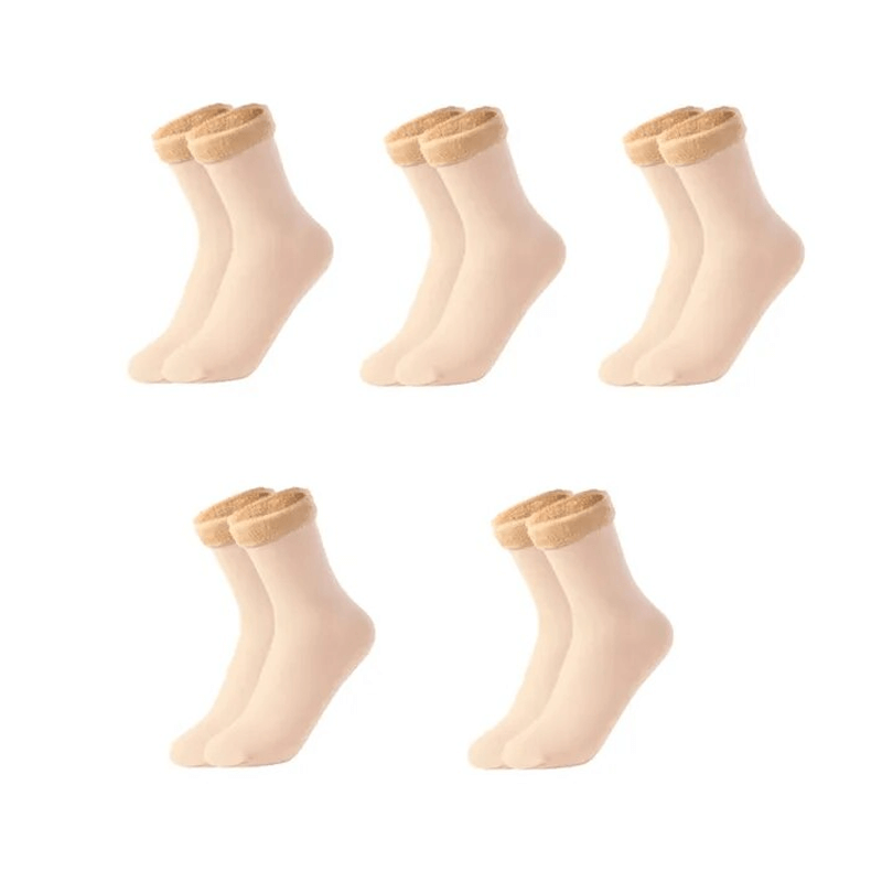 Mjuka Sammet Vintersockor-Vintersockor-BB-5 par-Beige-Hemnix