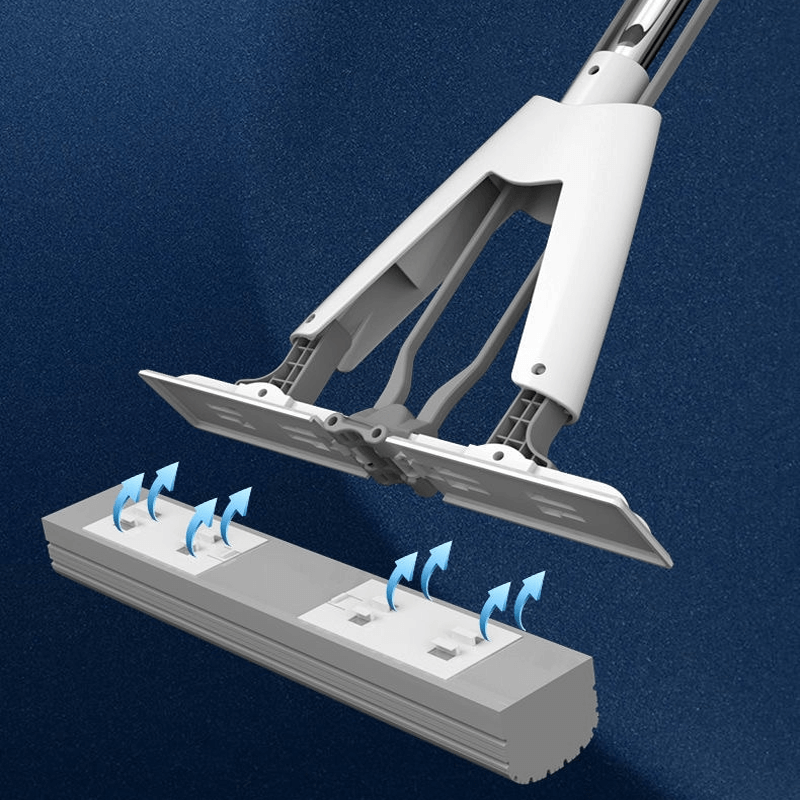 Självpressande Mopp med Teleskopskaft – Hopfällbar Bomullsmopp för Effektiv Golvrengöring & Torkning-fönsterputsare-BB-Hemnix