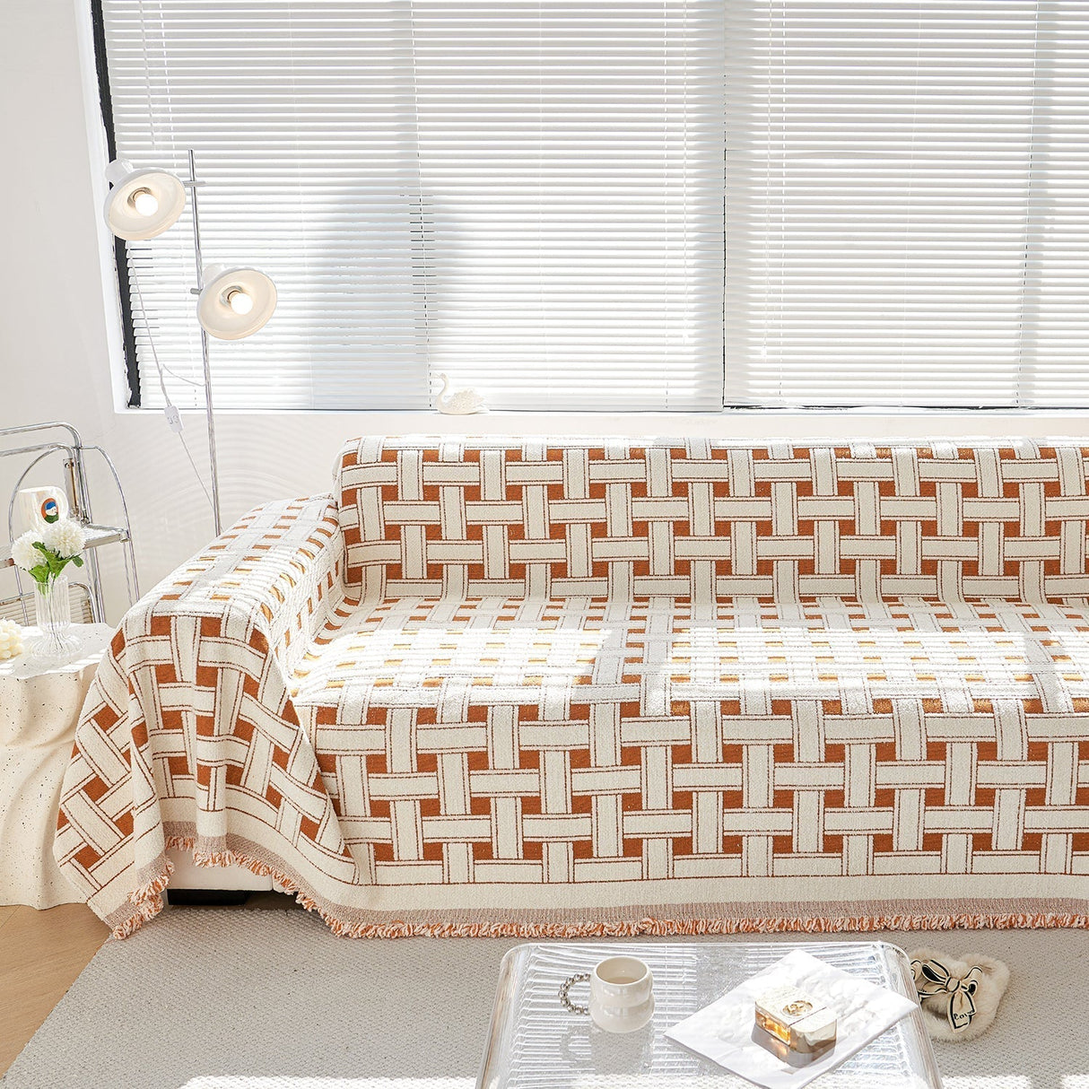 Mysig vinter crosshatch stil soffa skydd - Modern, stilren och hållbar soffa skydd Carvallo