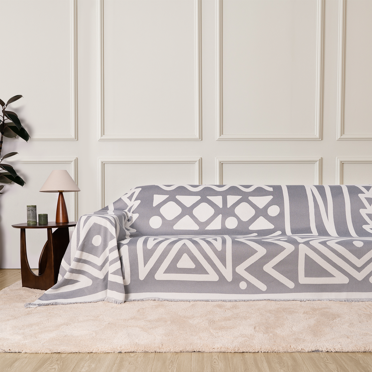 Geometrisk Boho Stil Sofföverdrag - Modern, Stilig & Hållbart Soffskydd Carvallo