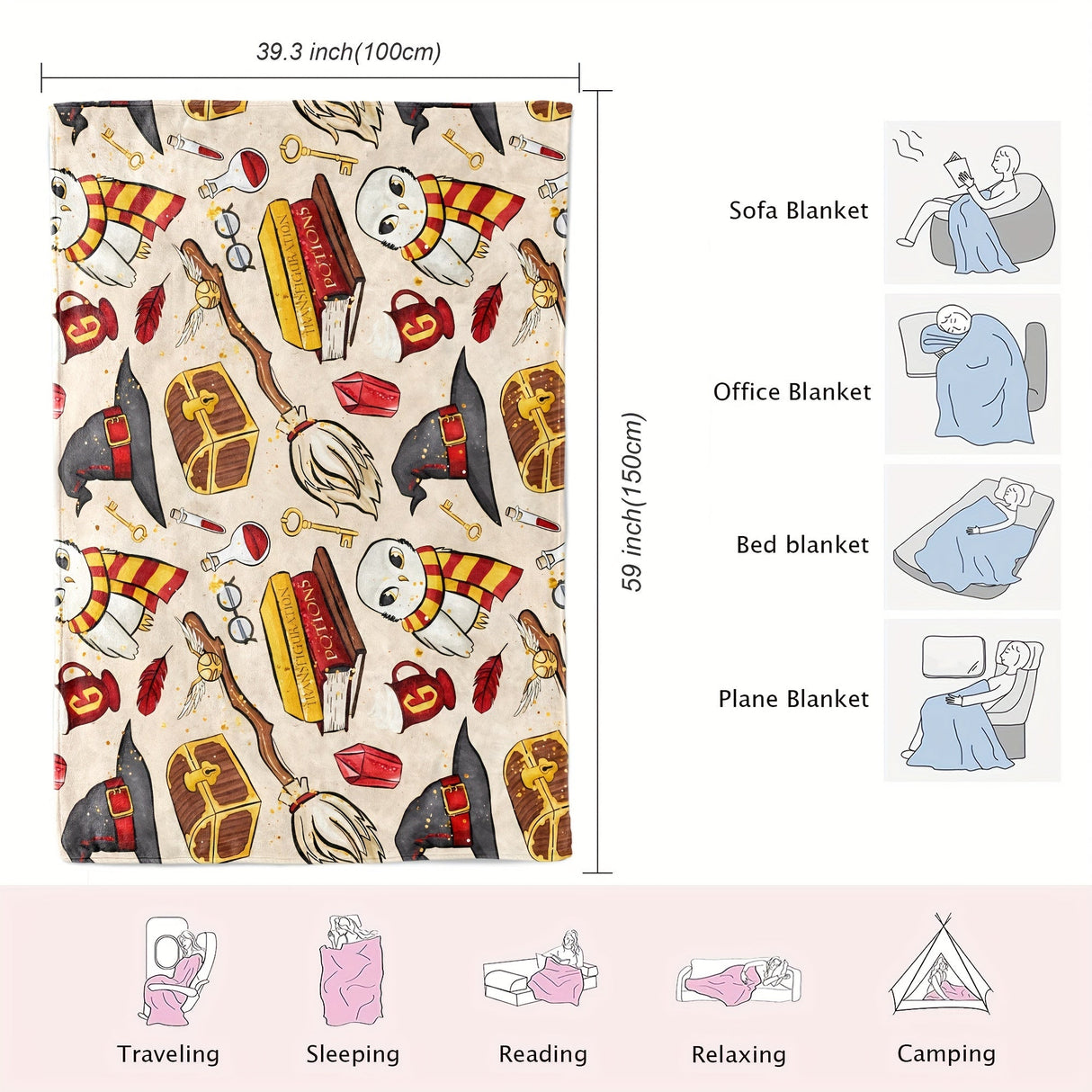 Magisk Harry Potter Filt – För en Förtrollande Atmosfär i Ditt Hem Carvallo