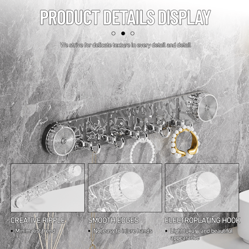 Platsbesparande sugkrokar – 5 hopfällbara justerbara vägghängare, ingen borrning behövs MILA Sverige