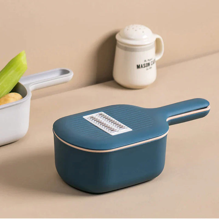 Multifunktionell Grönsakshackare Med Uppsamlingbehållare – Praktisk Kökshjälp För Enkelt Skärning, Rivning & Hyvling Carvallo