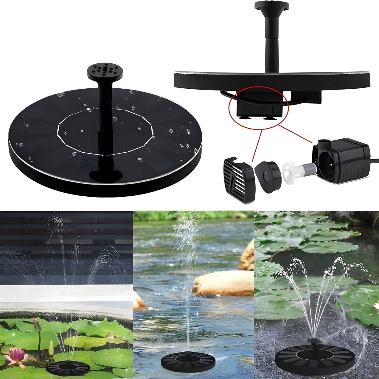 AquaBliss Rise - Solarspringbrunn för Utomhus Carvallo