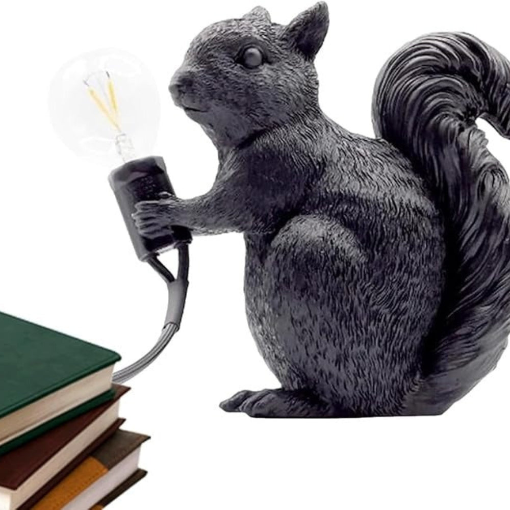 NuttyLume - Söt ekorre-ljusskulptur med LED-lampa och varm, mysig glöd Carvallo