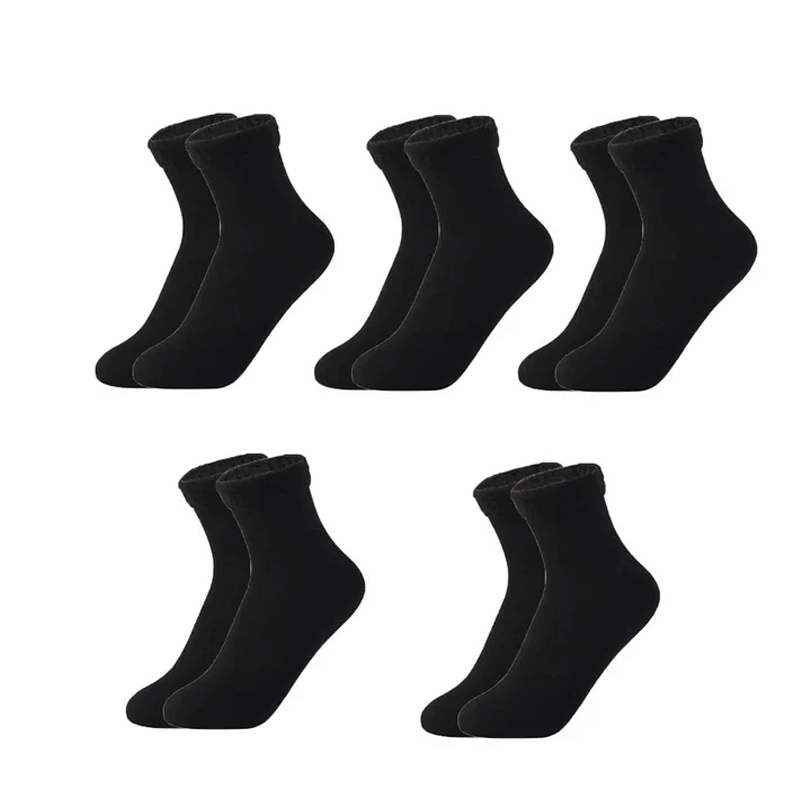 Mjuka Sammet Vintersockor-Vintersockor-BB-5 par-Svart-Hemnix