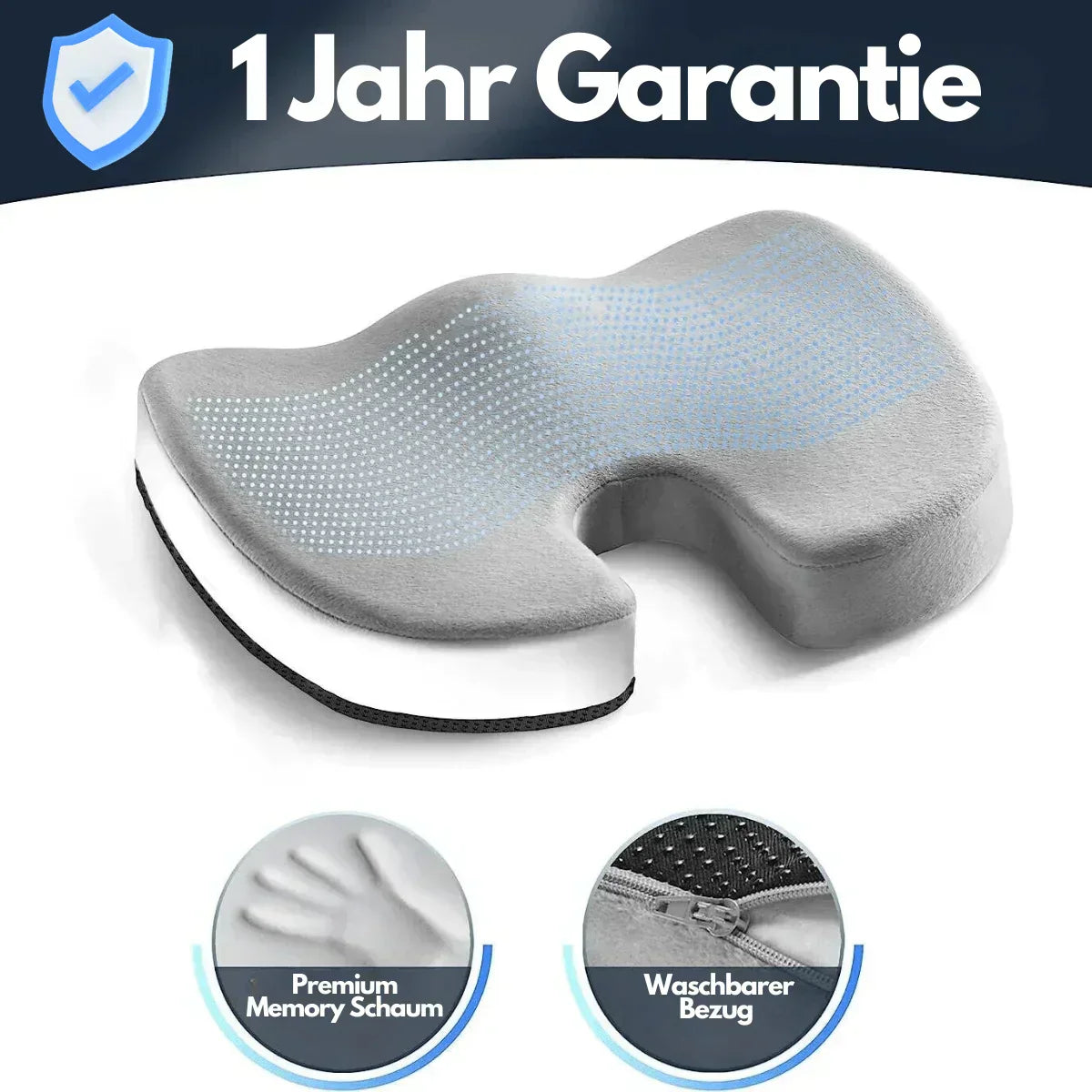 Ergonomisk 4D komfort sittkudde med ortopediskt stöd Carvallo