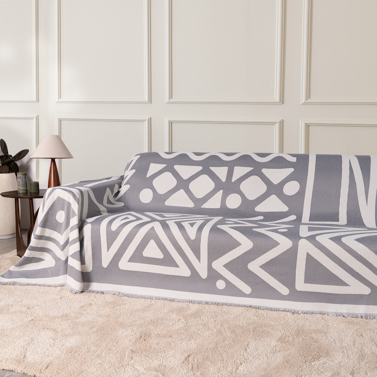 Geometrisk Boho Stil Sofföverdrag - Modern, Stilig & Hållbart Soffskydd Carvallo