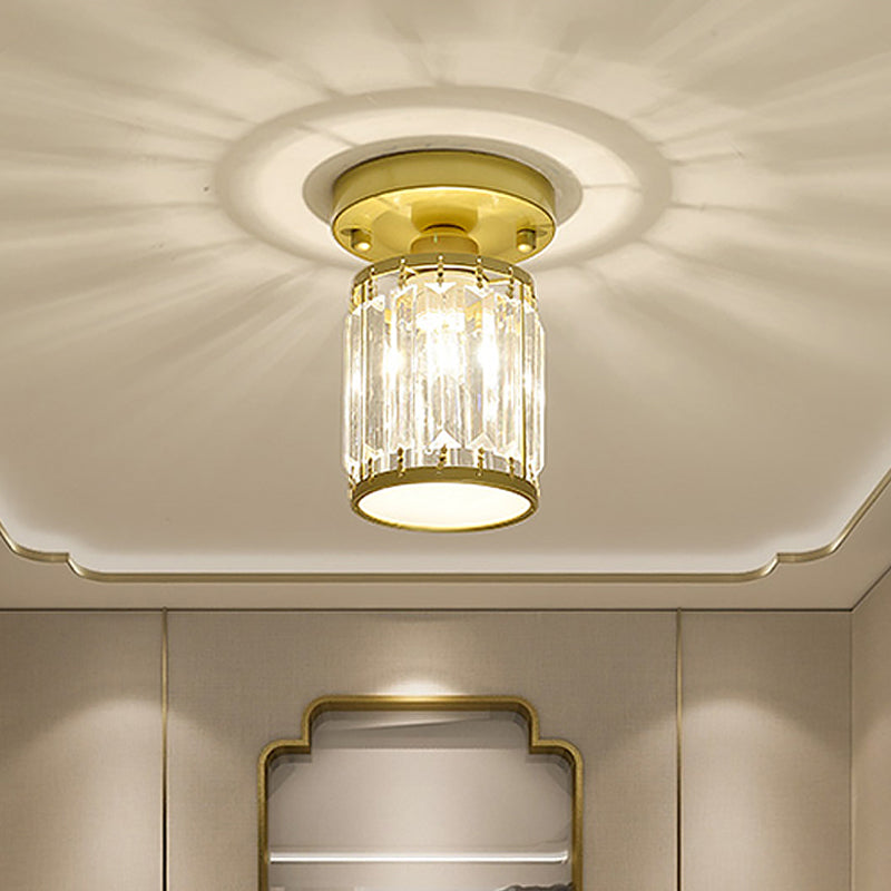 Kristall Foyer Plafondslampa - Modern Svart/Guld Semi-Flush Design Carvallo