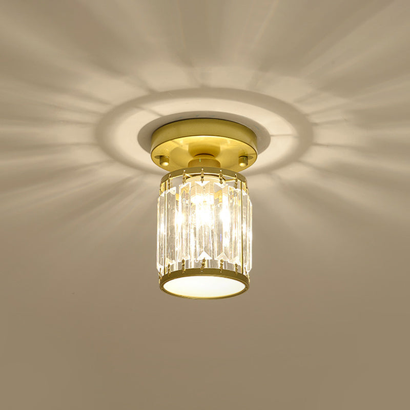 Kristall Foyer Plafondslampa - Modern Svart/Guld Semi-Flush Design Carvallo
