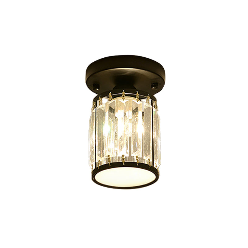Kristall Foyer Plafondslampa - Modern Svart/Guld Semi-Flush Design Carvallo