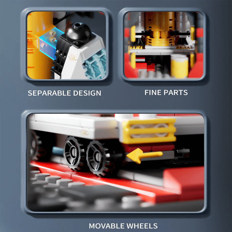 Raketbyggklossar - Kreativa Byggleksaker för Barn, Rymdraket Byggset och DIY Konstruktionsklossar-Byggsats-BB-Hemnix