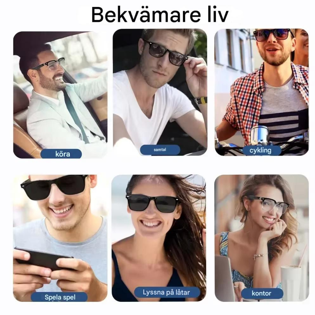 NeoShade - Smarta Glasögon med Inbyggda Högtalare, Mikrofon och Polariserade Linser som Filtrerar Blått Ljus-Solglasögon-BB-Hemnix