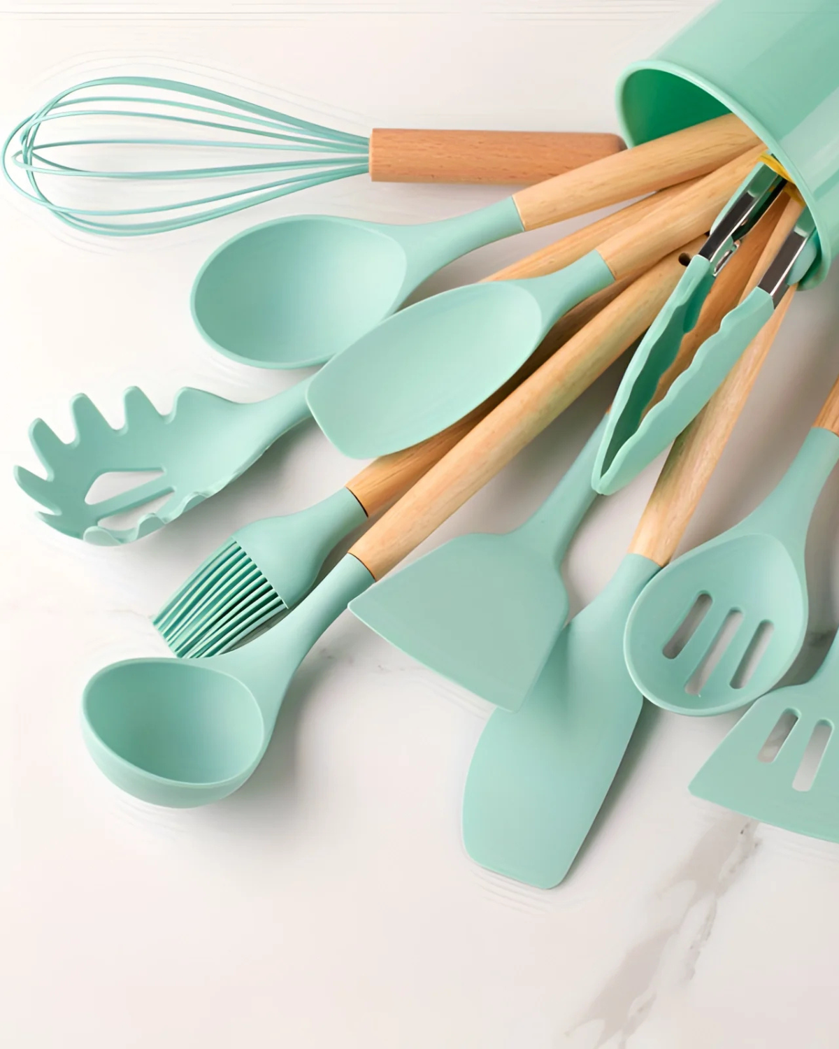 Carvallo – Miljövänligt Silikon Kökset med Bambu Handtag (12-delar) Carvallo