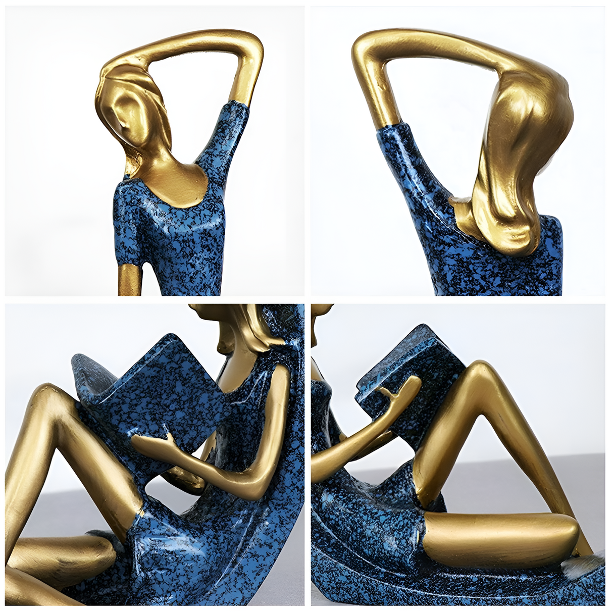 Graceful Reading Lady Sculptures - Elegant resin figuruppsättning MILA Sverige