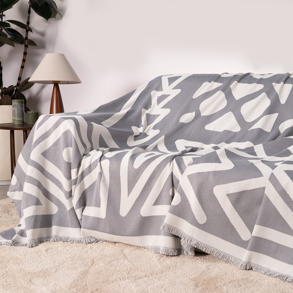 Geometrisk Boho Stil Sofföverdrag - Modern, Stilig & Hållbart Soffskydd Carvallo