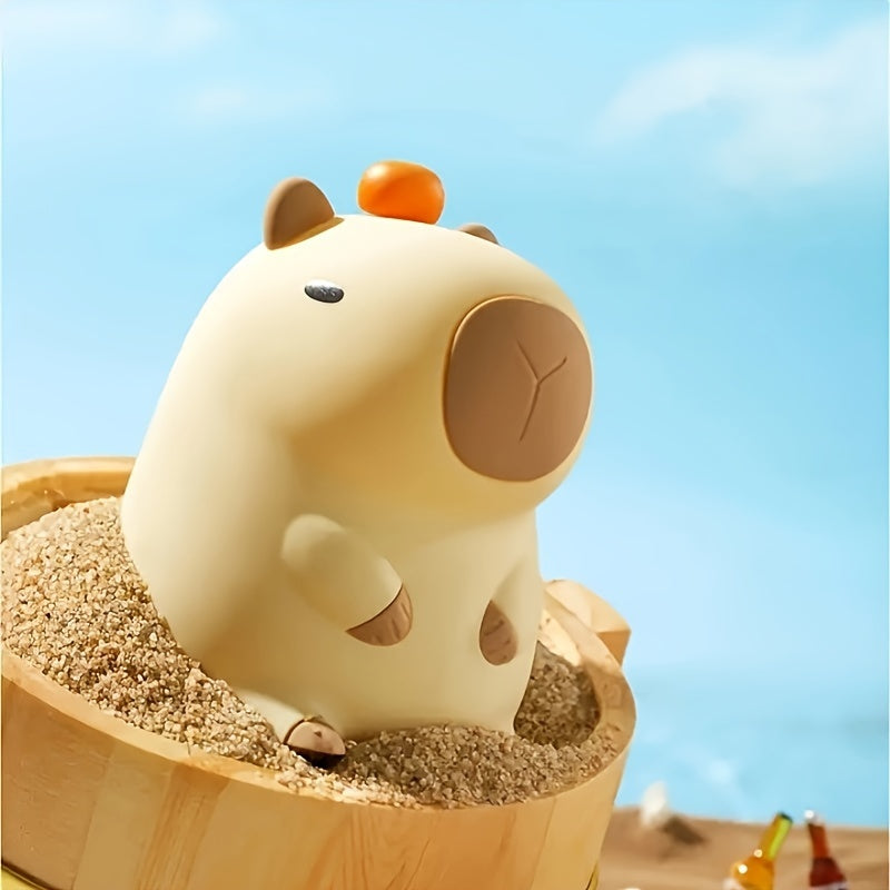 CapyGlow - Söta Capybara Nattlampa med USB Uppladdningsbar Silikonlampa Carvallo