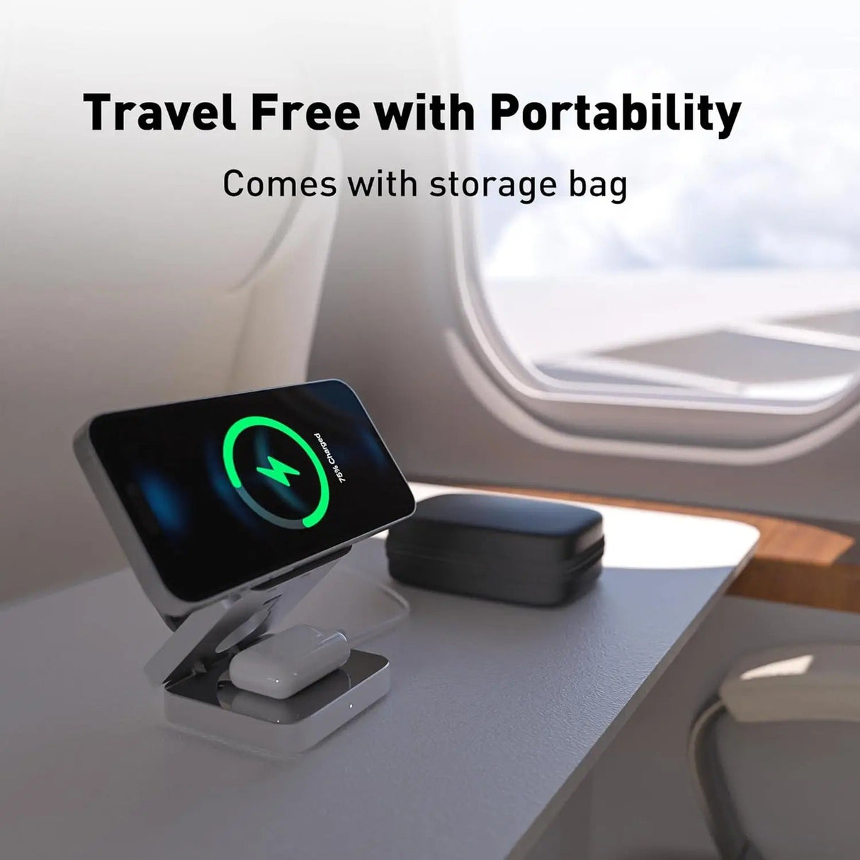 3 i 1 Snabb Magnetisk Fällbar Trådlös Laddare För iPhones, AirPods och Apple Watches Carvallo