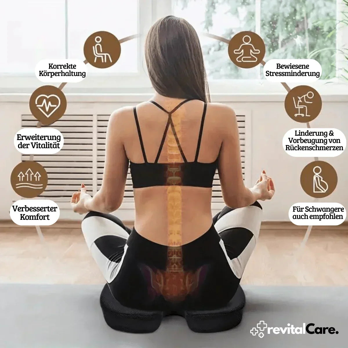 Ergonomisk 4D komfort sittkudde med ortopediskt stöd Carvallo