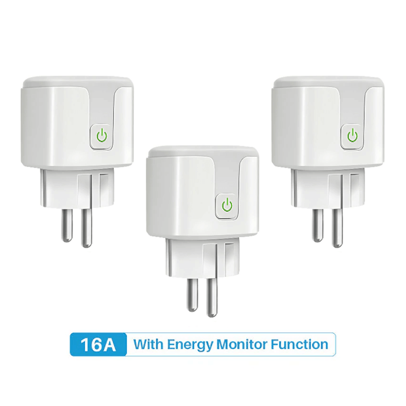 Smart WiFi-Kontakt 16A/20A – Röststyrd Uttagsadapter-Smarta Hem Elkontakt-BB-Smartkontakt 16A-3 st-Hemnix